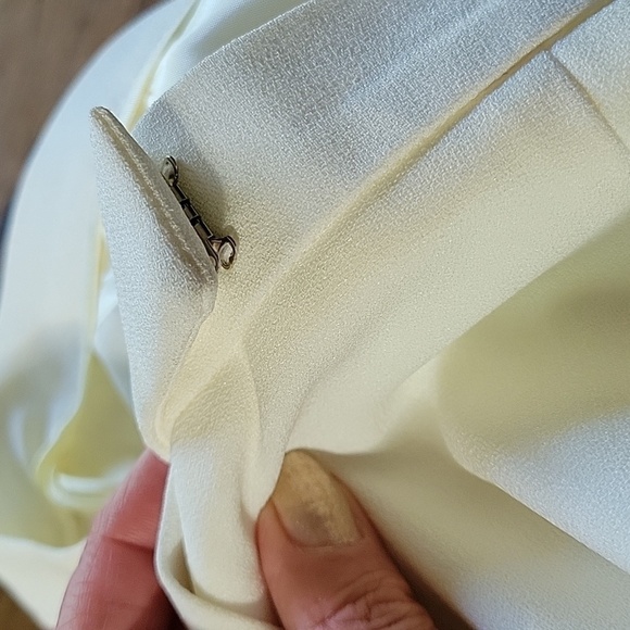 Gantos High Wasted Pleated Wide Straight Leg Trousers Vintage Ivory Off White 12 - Picture 14 of 16